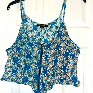 Paper Tee Crop T-Strap Top